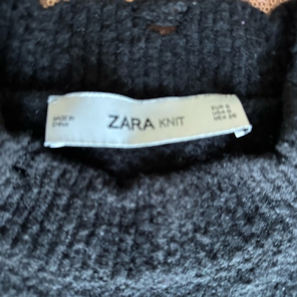 Zara Womens Sweater Small Black  pullover stretch crop classic - Picture 2 of 6
